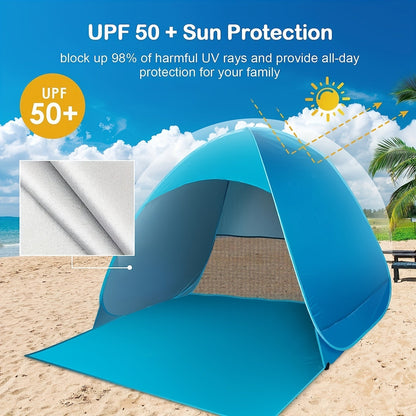 Popup-strandtält för 2 personer – UV-skyddande strandtält med snabb uppsättning